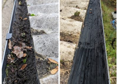 Gutter cleaning - Before and after